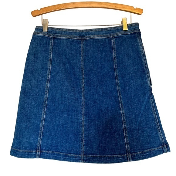 Anthropologie Pilcro Dark Denim Button Wrap Skirt - Picture 4 of 11